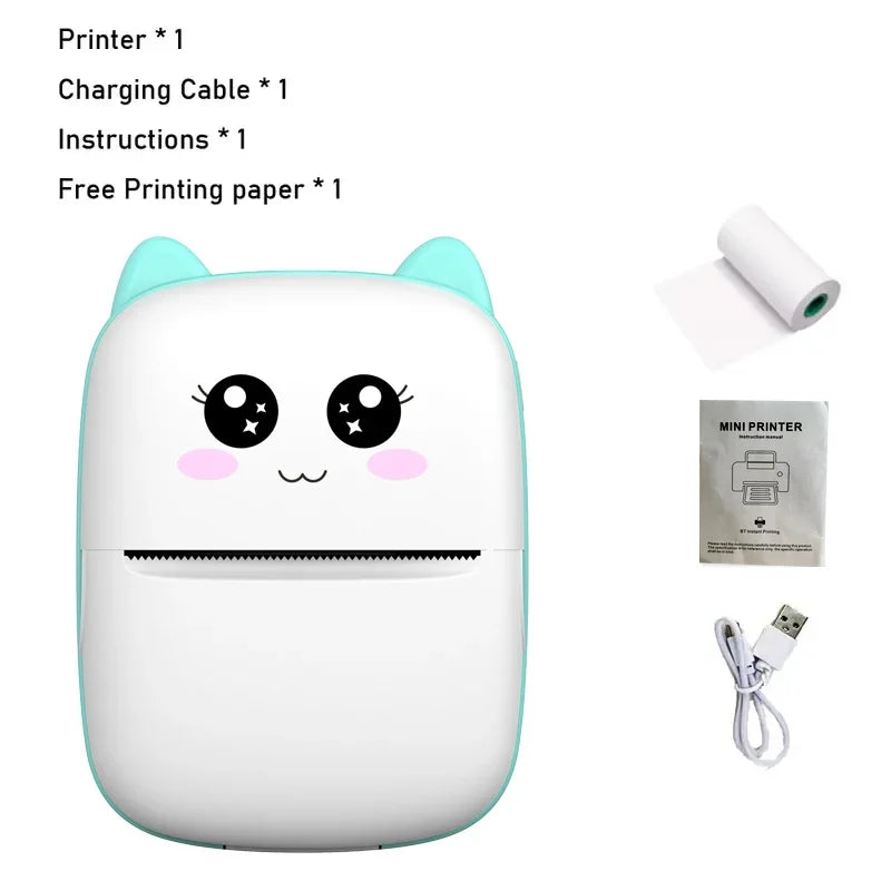 Portable Mini Thermal Printer for Travel – 58mm Bluetooth Photo & Label Printer, Wireless Printing for Android & iOS, Compact & Travel-Friendly