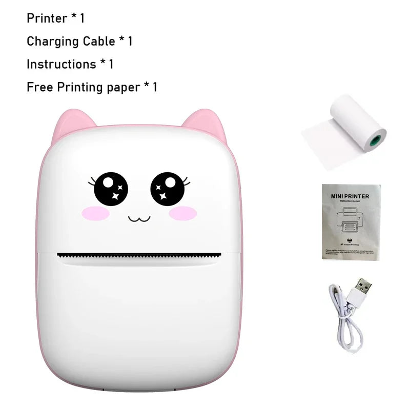 Portable Mini Thermal Printer for Travel – 58mm Bluetooth Photo & Label Printer, Wireless Printing for Android & iOS, Compact & Travel-Friendly