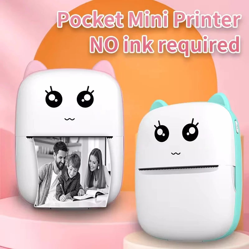 Portable Mini Thermal Printer for Travel – 58mm Bluetooth Photo & Label Printer, Wireless Printing for Android & iOS, Compact & Travel-Friendly