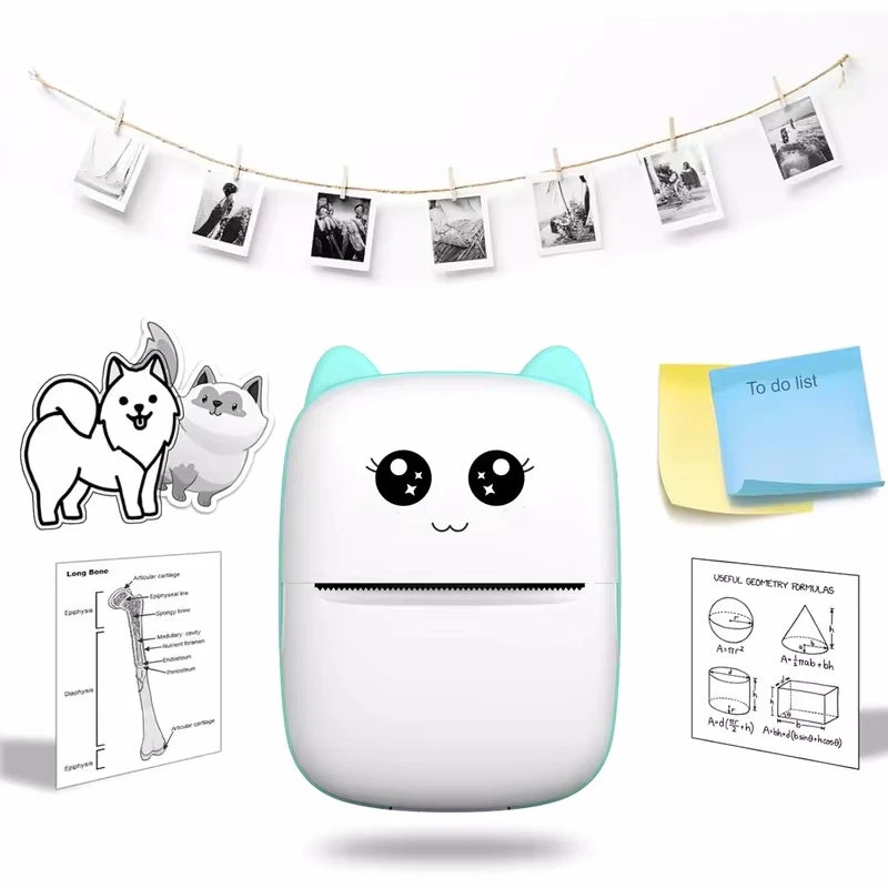 Portable Mini Thermal Printer for Travel – 58mm Bluetooth Photo & Label Printer, Wireless Printing for Android & iOS, Compact & Travel-Friendly
